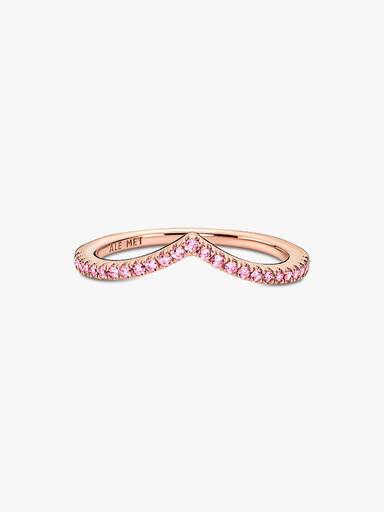 Pandora Timeless Wishbone Funkelnder Rosafarbener Ring
