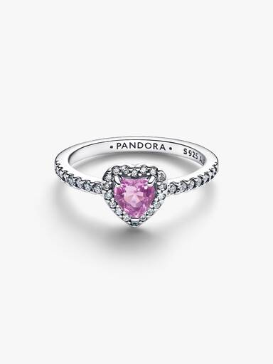 Erhabenes Hellviolettes Herz Ring