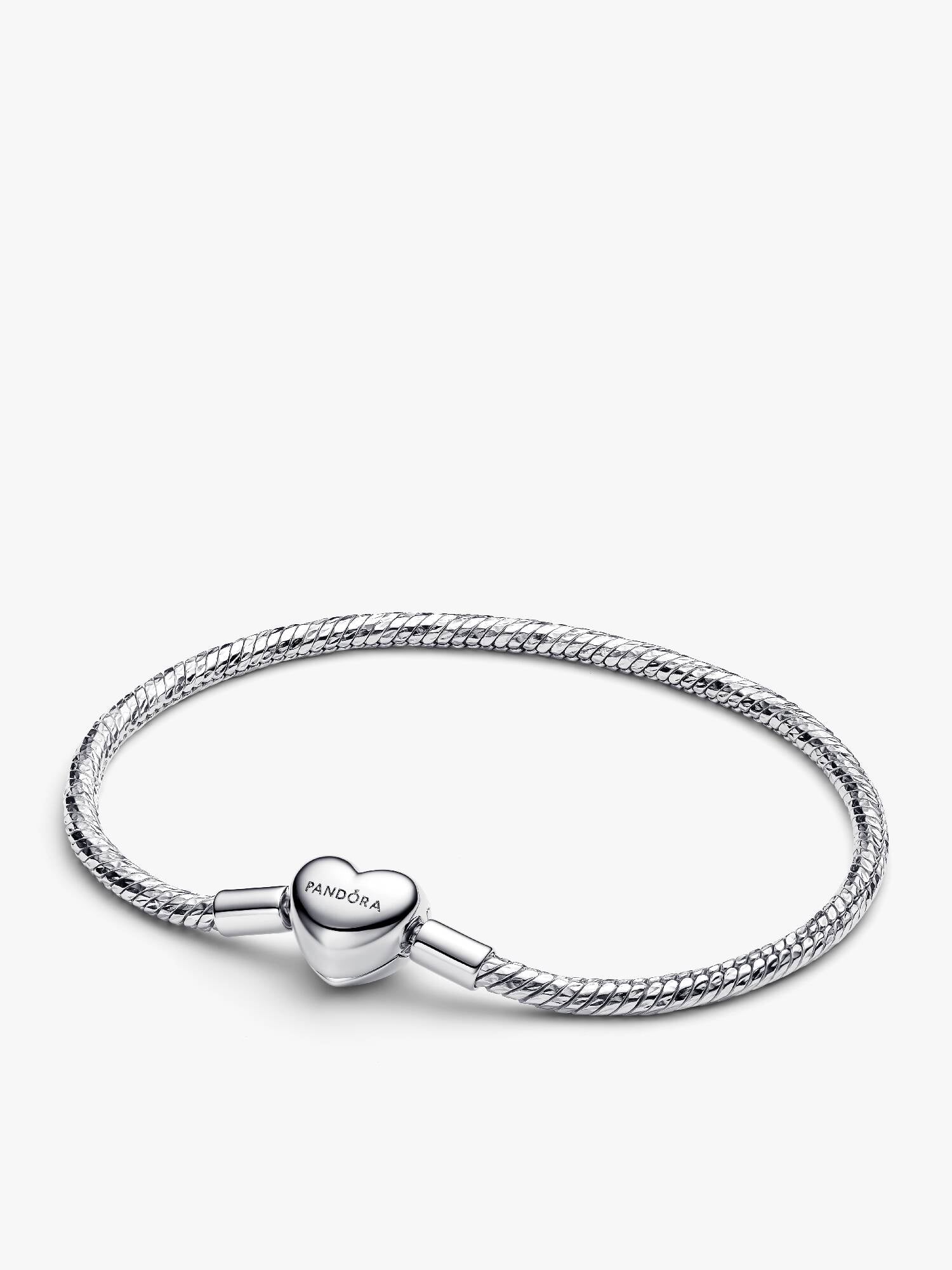 Facettiertes Schlangen-Gliederarmband mit Herzverschluss