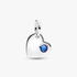 September Gravierbares Herz Blauer Stein Charm-Anhänger September Gravierbares Herz Blauer Stein Charm-Anhänger