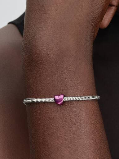 Rosafarbenes Herz Mini-Charm