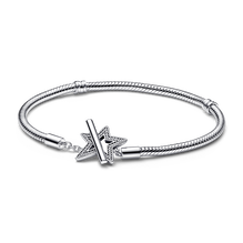 Pandora Moments Asymmetrischer Stern T-Verschluss Schlangen-Gliederarmband