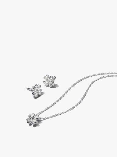Schmuckset Kleeblatt Halskette & Ohrring Set
