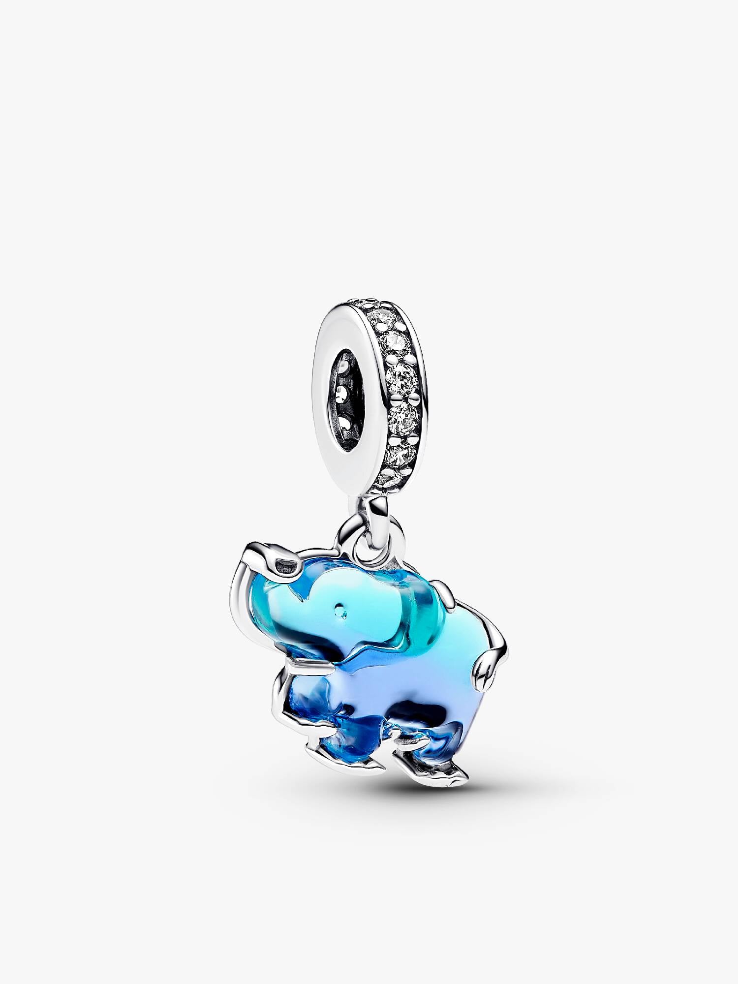 Blauer Murano-Glas Elefanten Charm-Anhänger