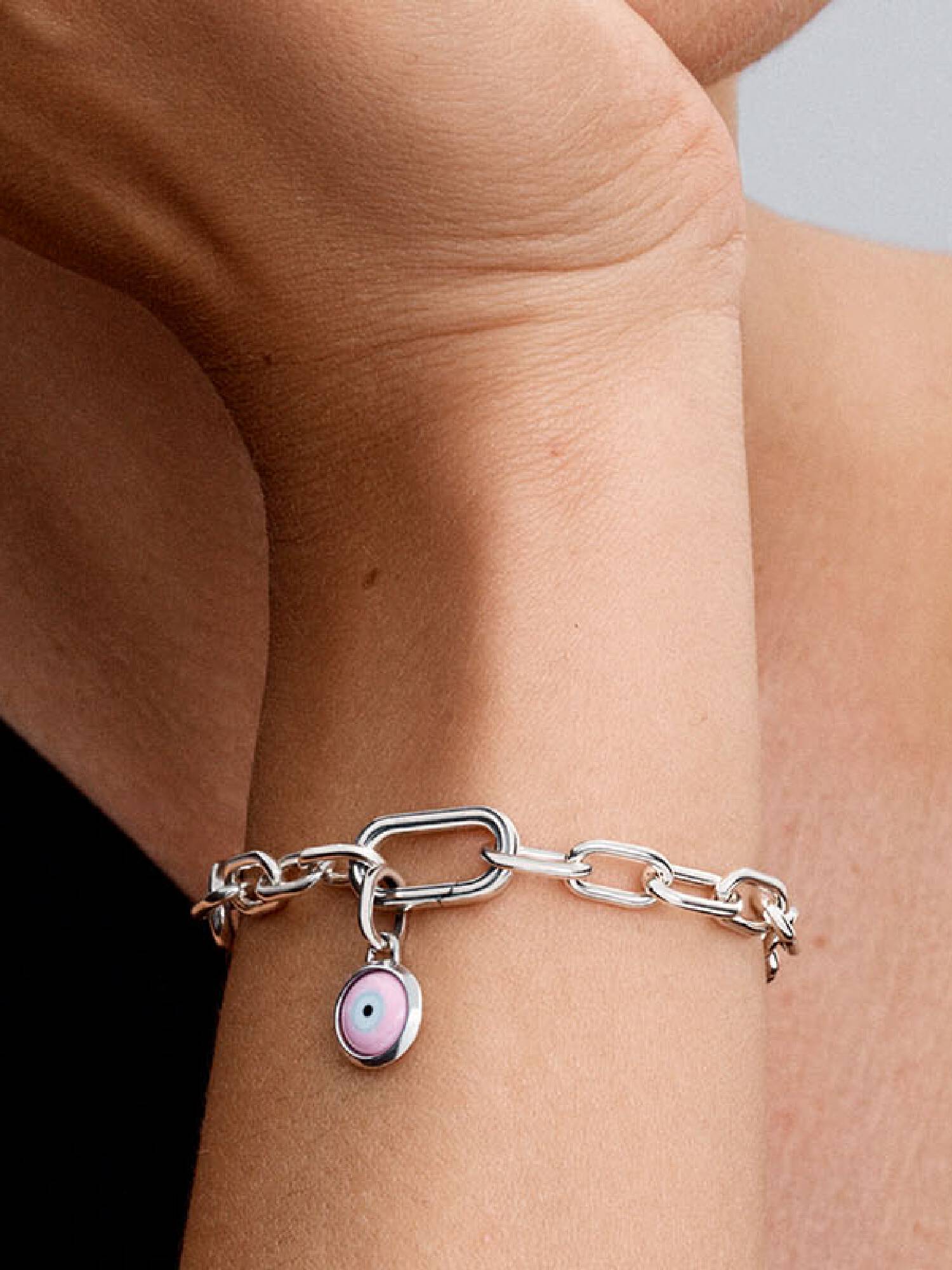 Gravierbarer Evil Eye Murano-Glas Mini-Charm-Anhänger