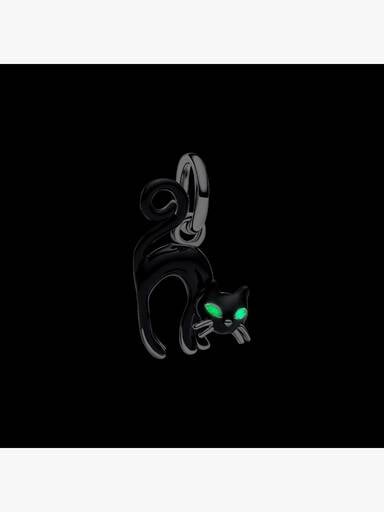 Schwarze Katze Charm-Anhänger