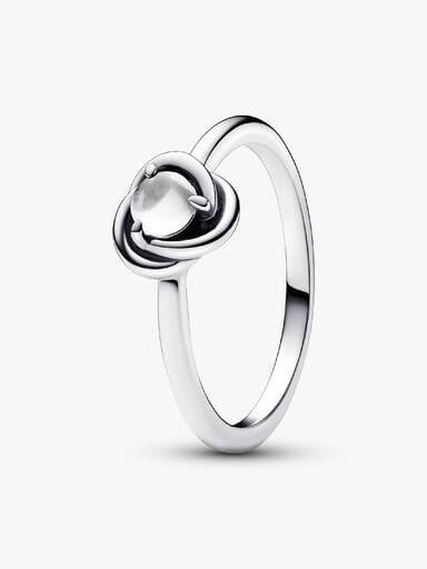 April Geburtsstein Ewigkeitskreis Ring