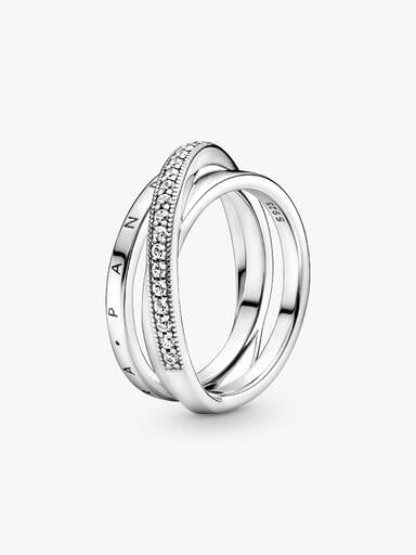 Dreifach gekreuzter Pavé-Ring