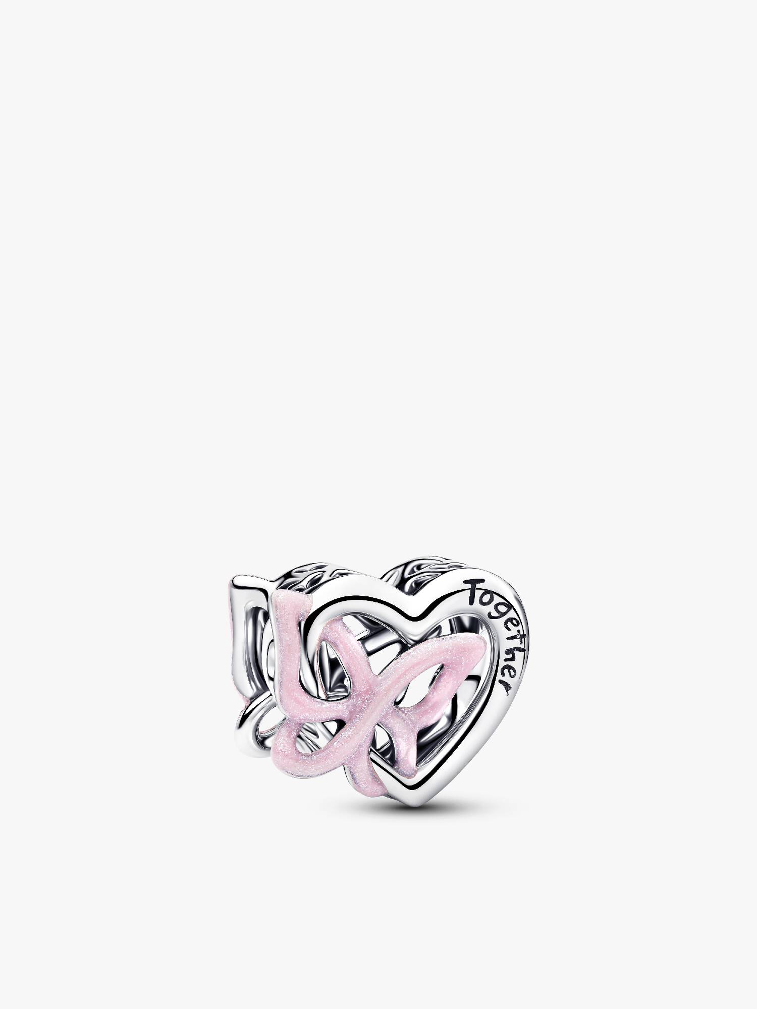 Verschlungenes Herz und Schmetterling Charm 