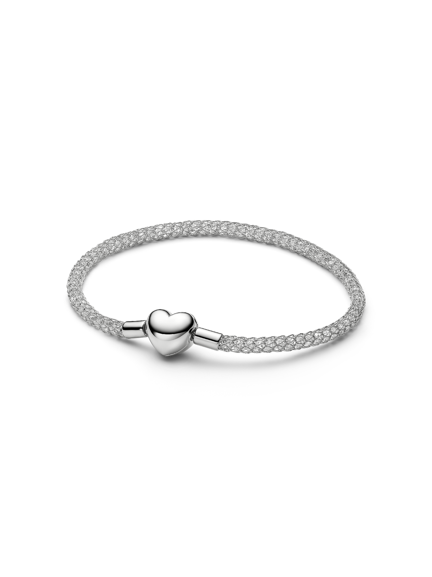 Funkelndes Herzverschluss Mesh-Armband 