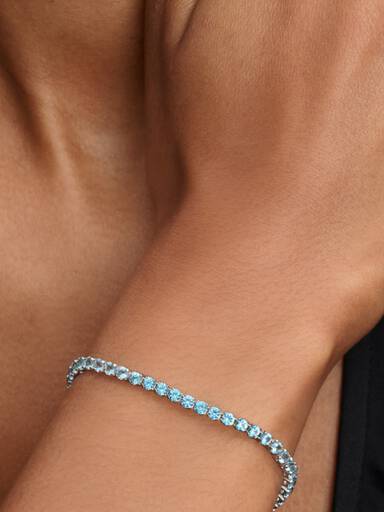 Funkelndes Blaues Tennisarmband