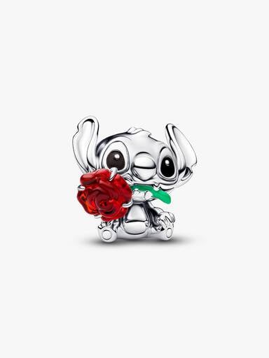 Disney Stitch Rose Murano-Glas-Charm