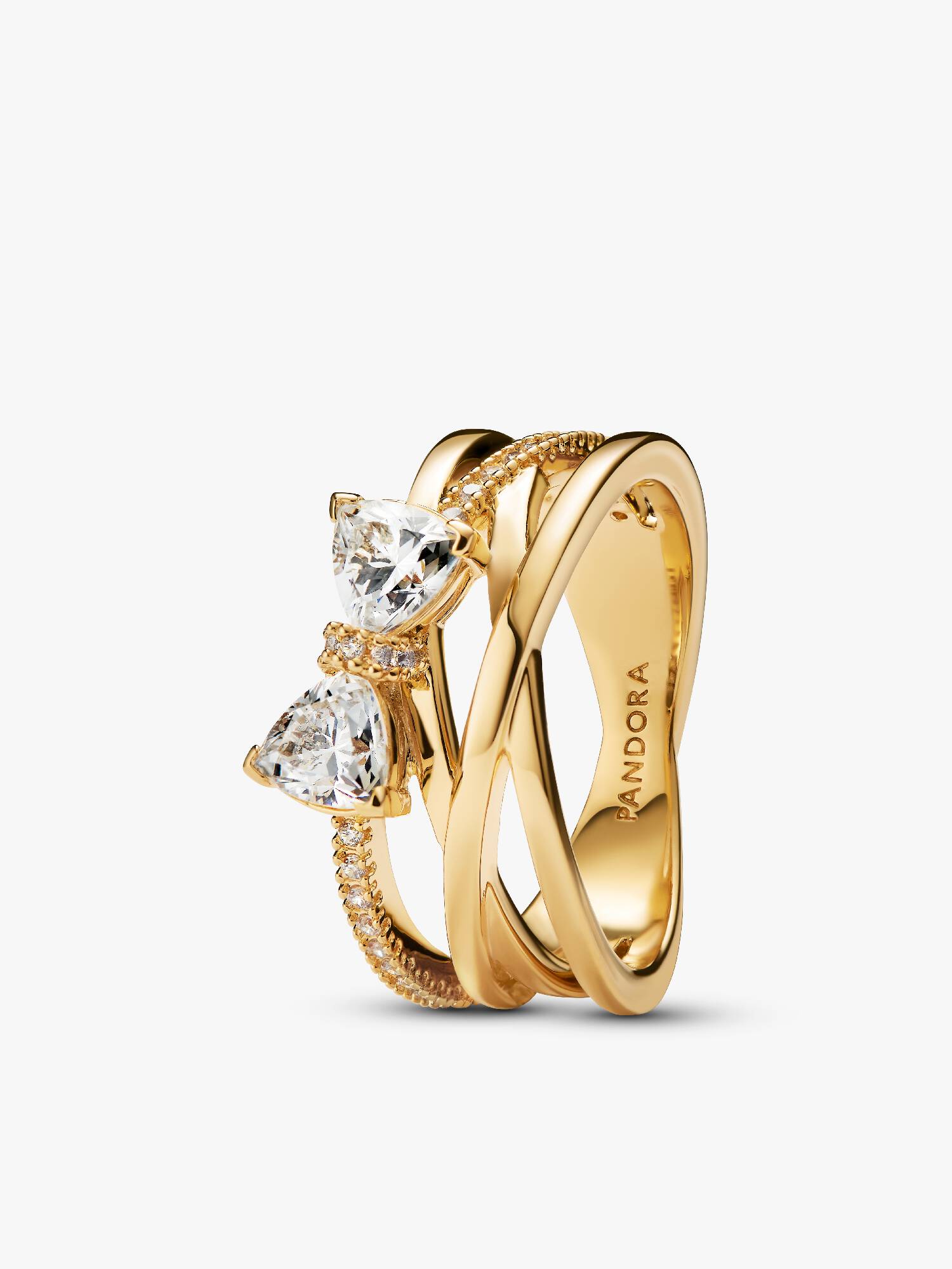 Funkelnde Schleife & Überkreuztes Band Ring