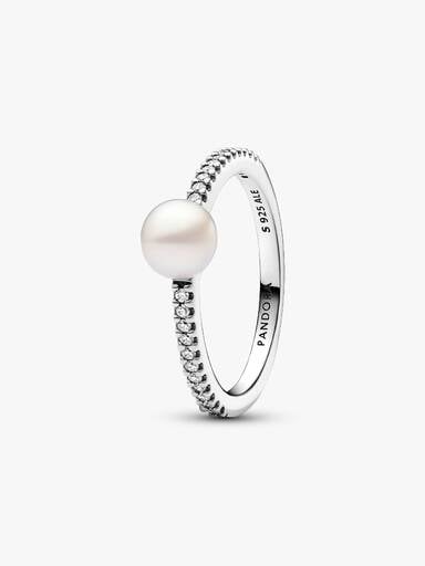 Behandelte Süßwasserzuchtperle & Pavé Ring