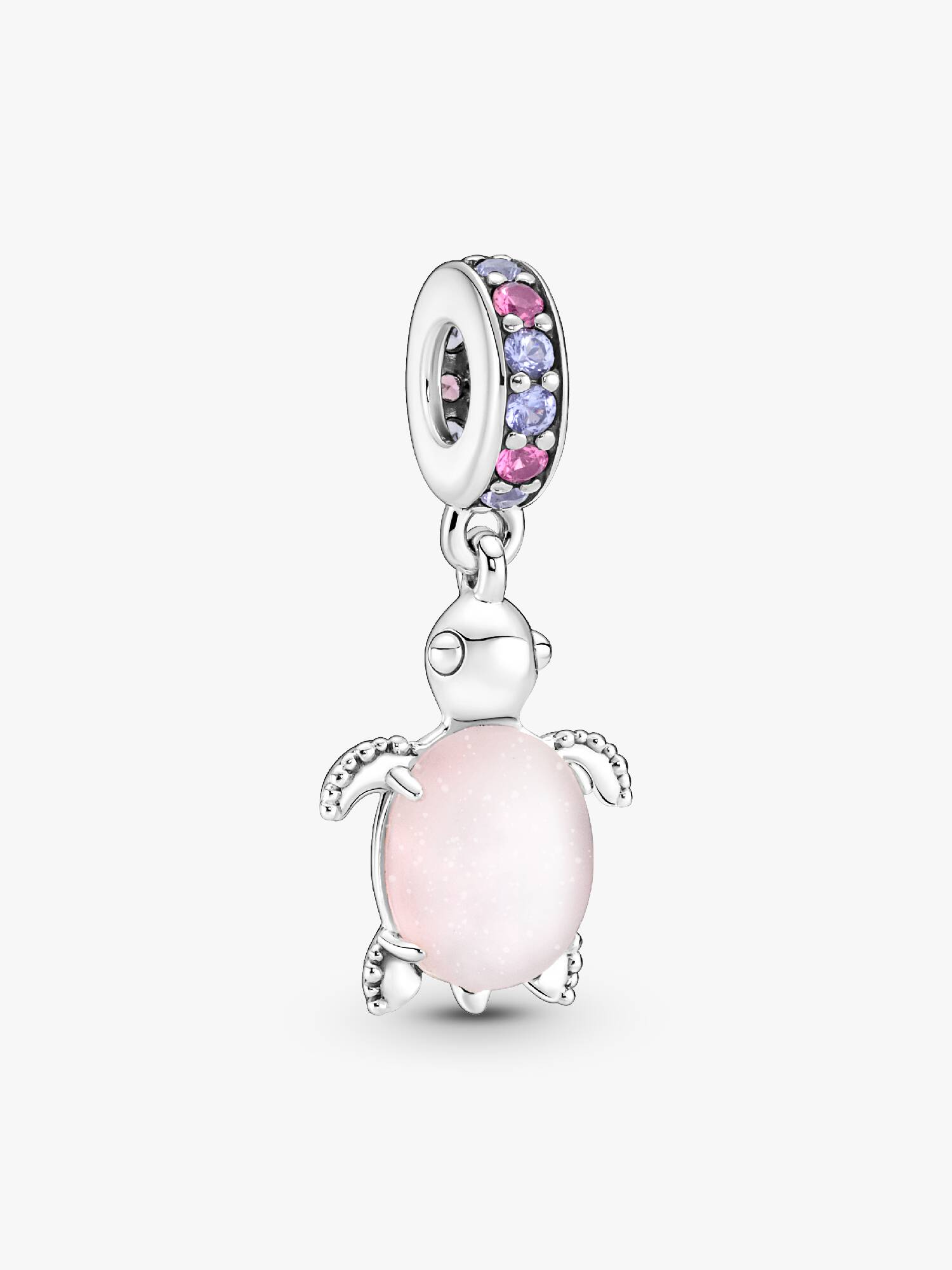 Rosafarbene Meeresschildkröte Murano-Glas Charm-Anhänger