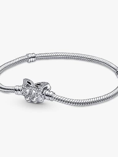 Pandora Moments Schlangen-Gliederarmband mit Schmetterling-Verschluss