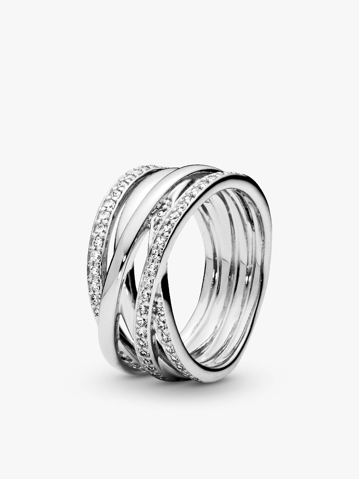 Funkelnde und Polierte Linien Ring