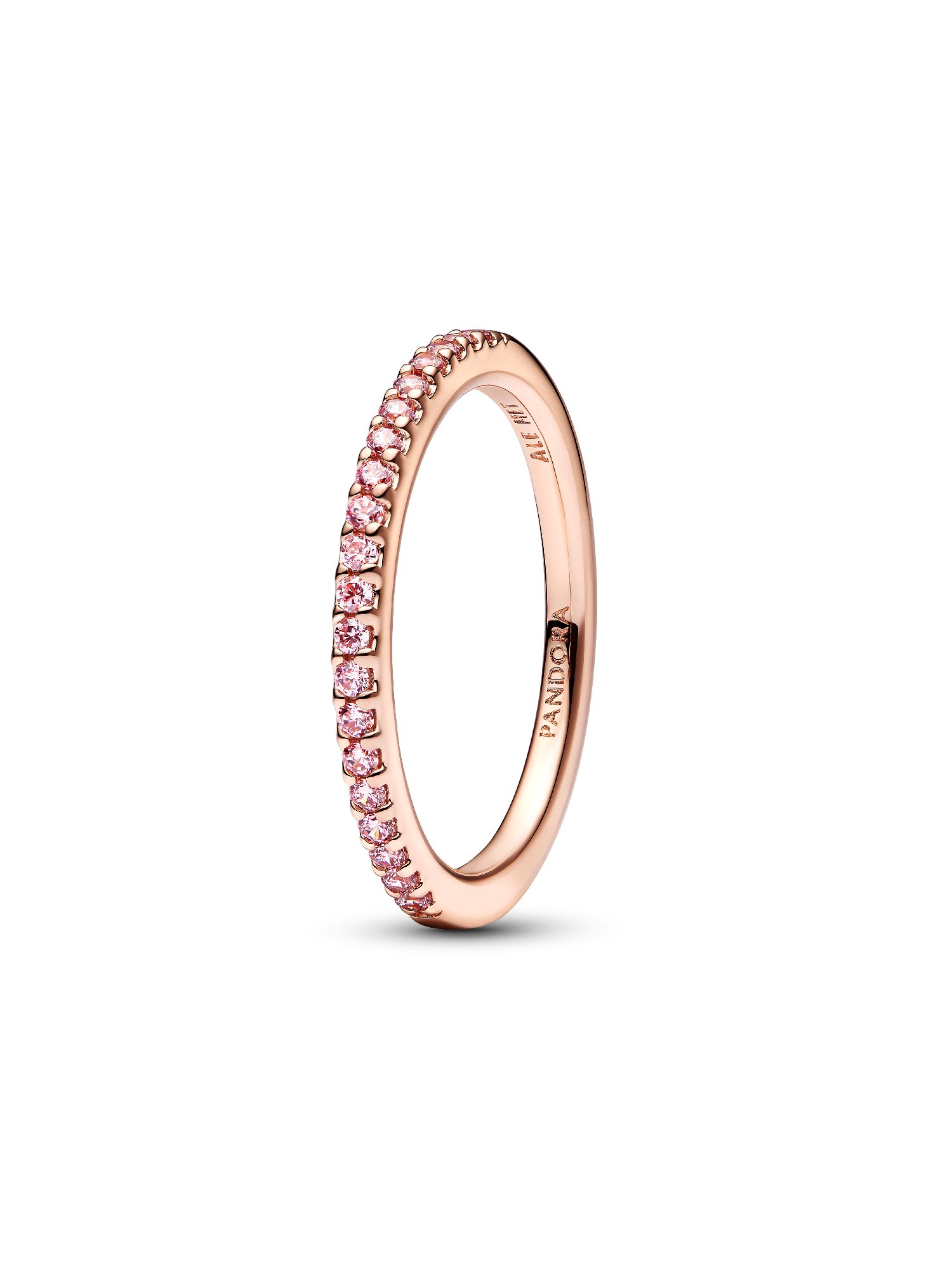 Funkelnder Rosafarbener Pavé-Band Ring