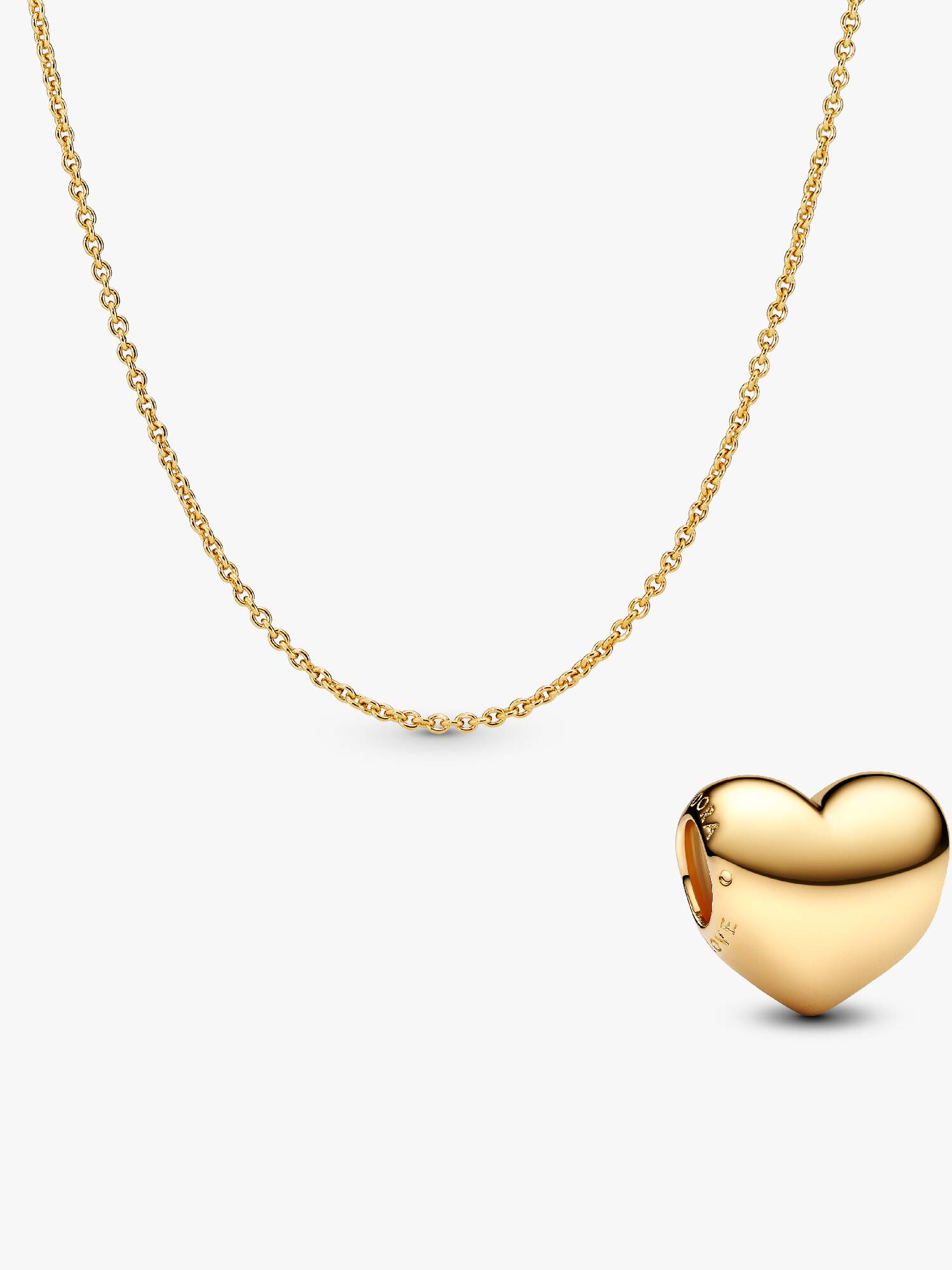 Gravierbares Herz Charm & Halsketten Set