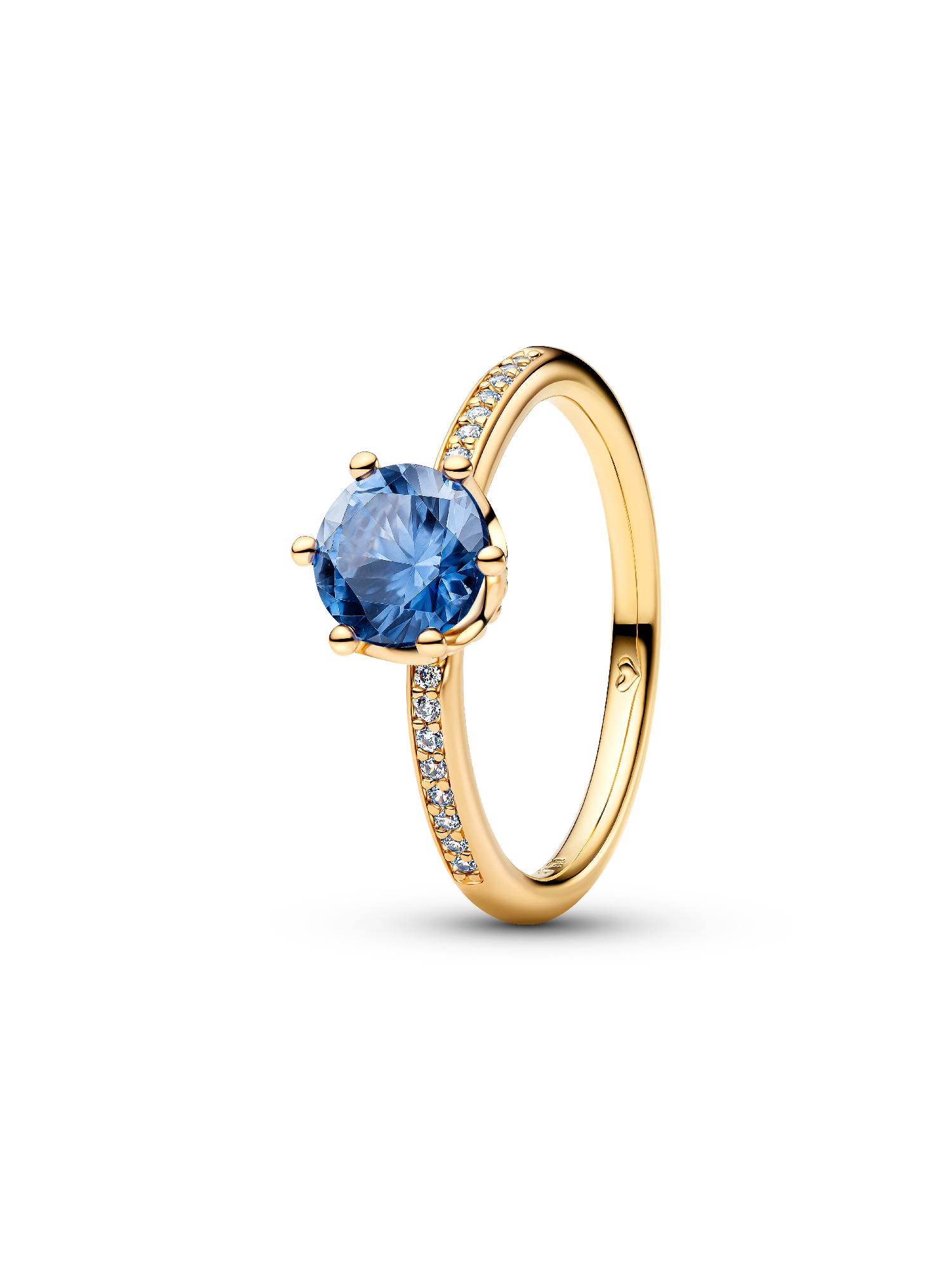 Blaue Funkelnde Krone Solitärring