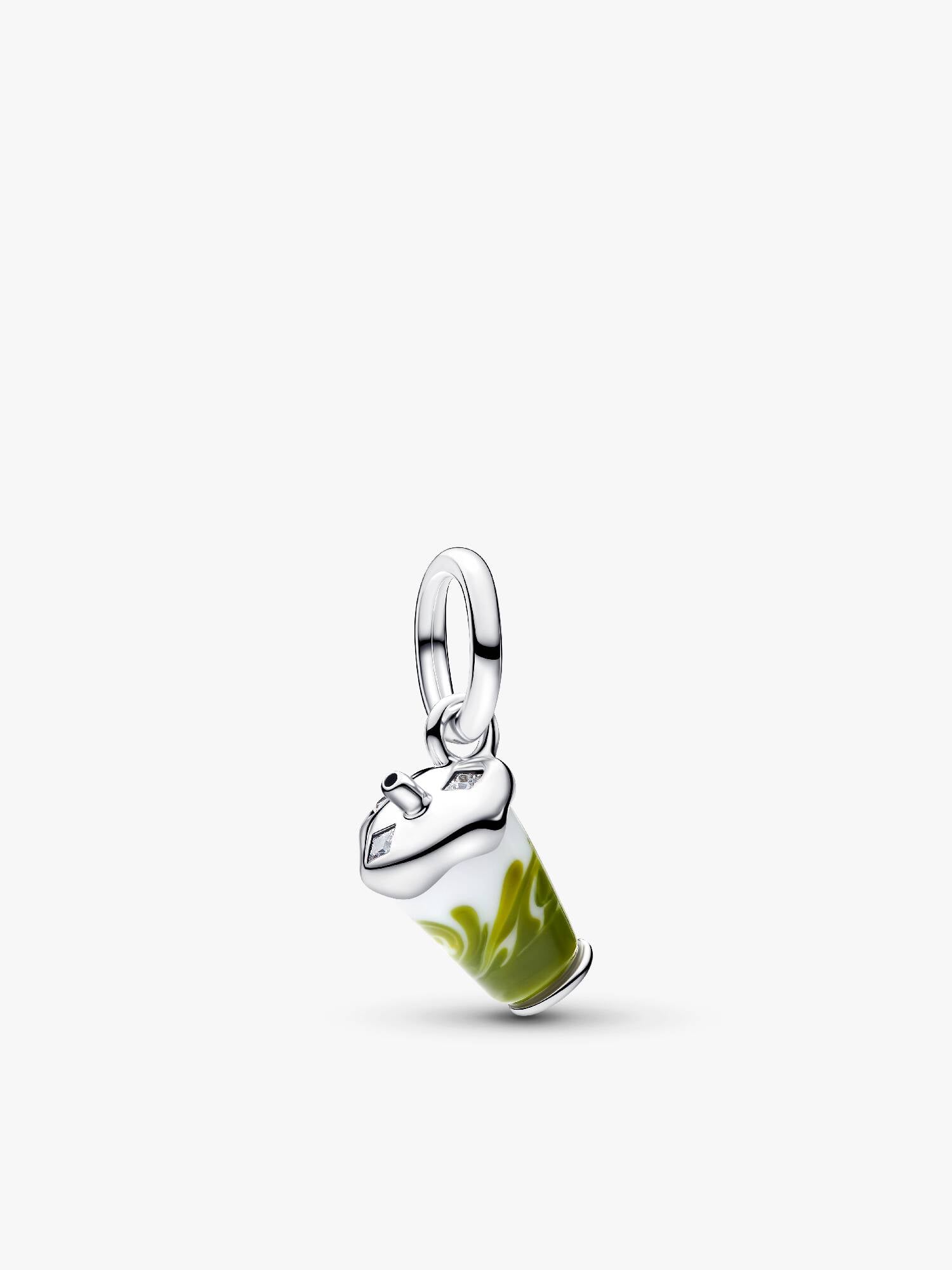 Iced Matcha Latte Murano-Glas Charm-Anhänger