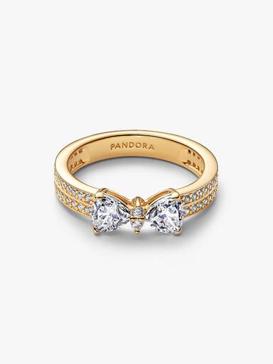 Funkelnde Schleife Doppelreihiger Ring