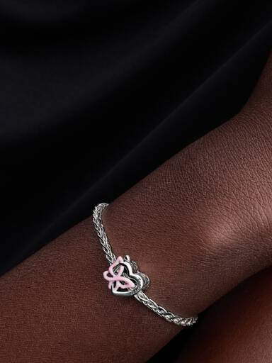 Verschlungenes Herz und Schmetterling Charm
