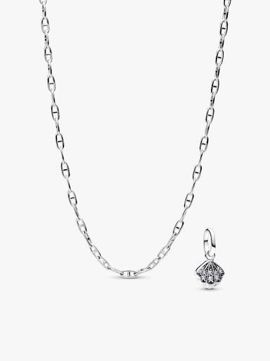 Kleine Muschel Halsketten & Charm Schmuckset