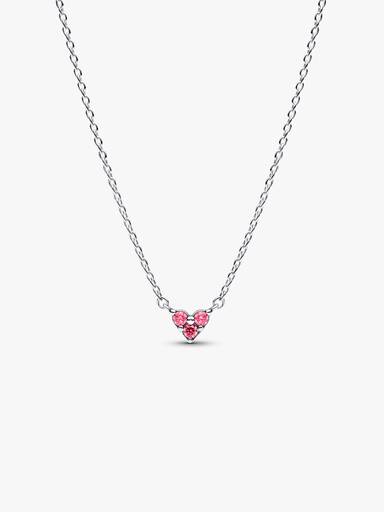Drei Steine Rosafarbenes Herz Collier-Halskette