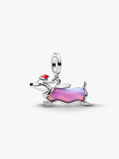 Weihnachts-Dackel Charm-Anhänger