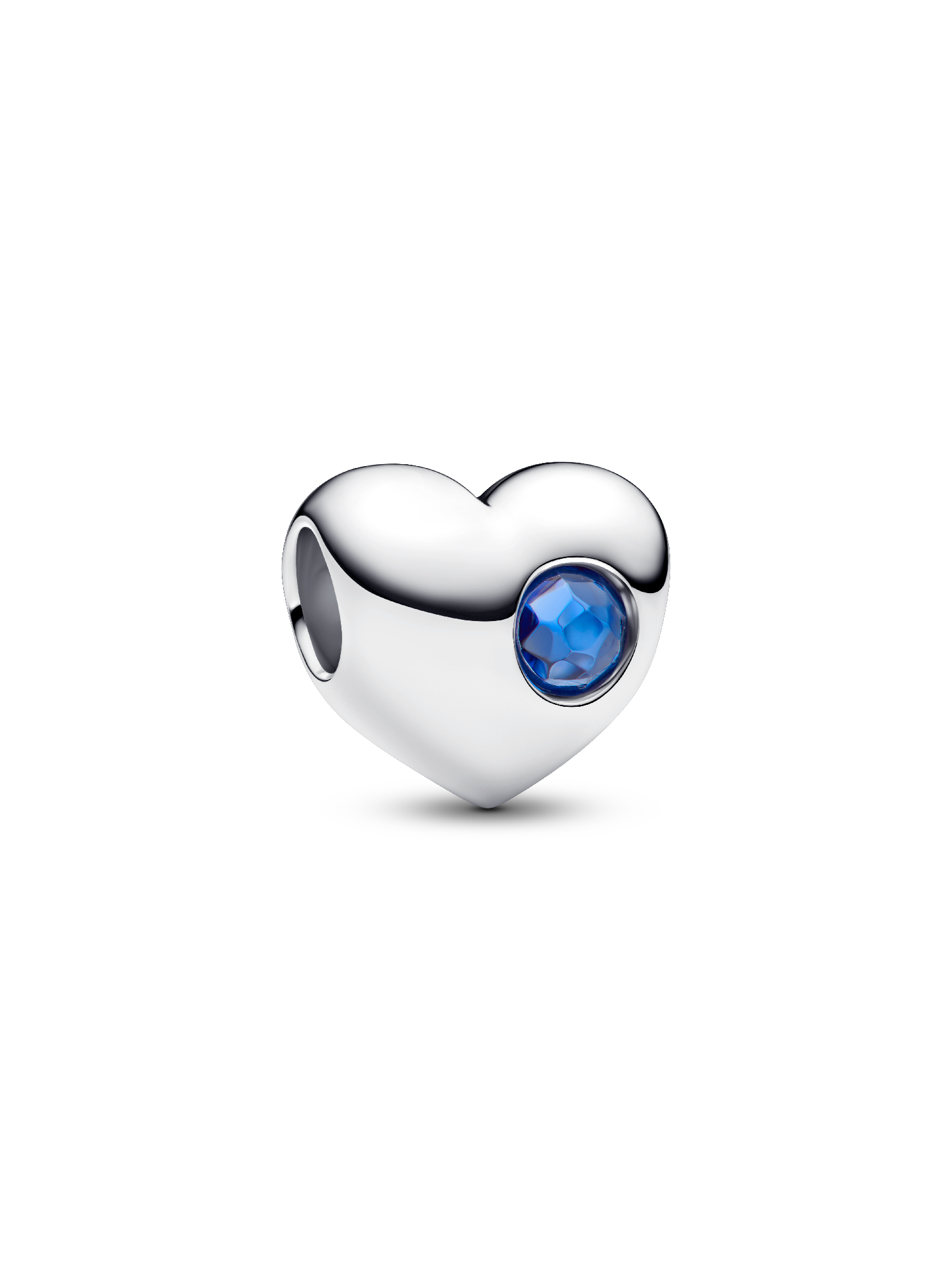 Gravierbares Blauer Stein Herz-Charm