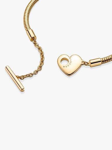 Pandora Moments Herz T-Verschluss Schlangen-Gliederarmband
