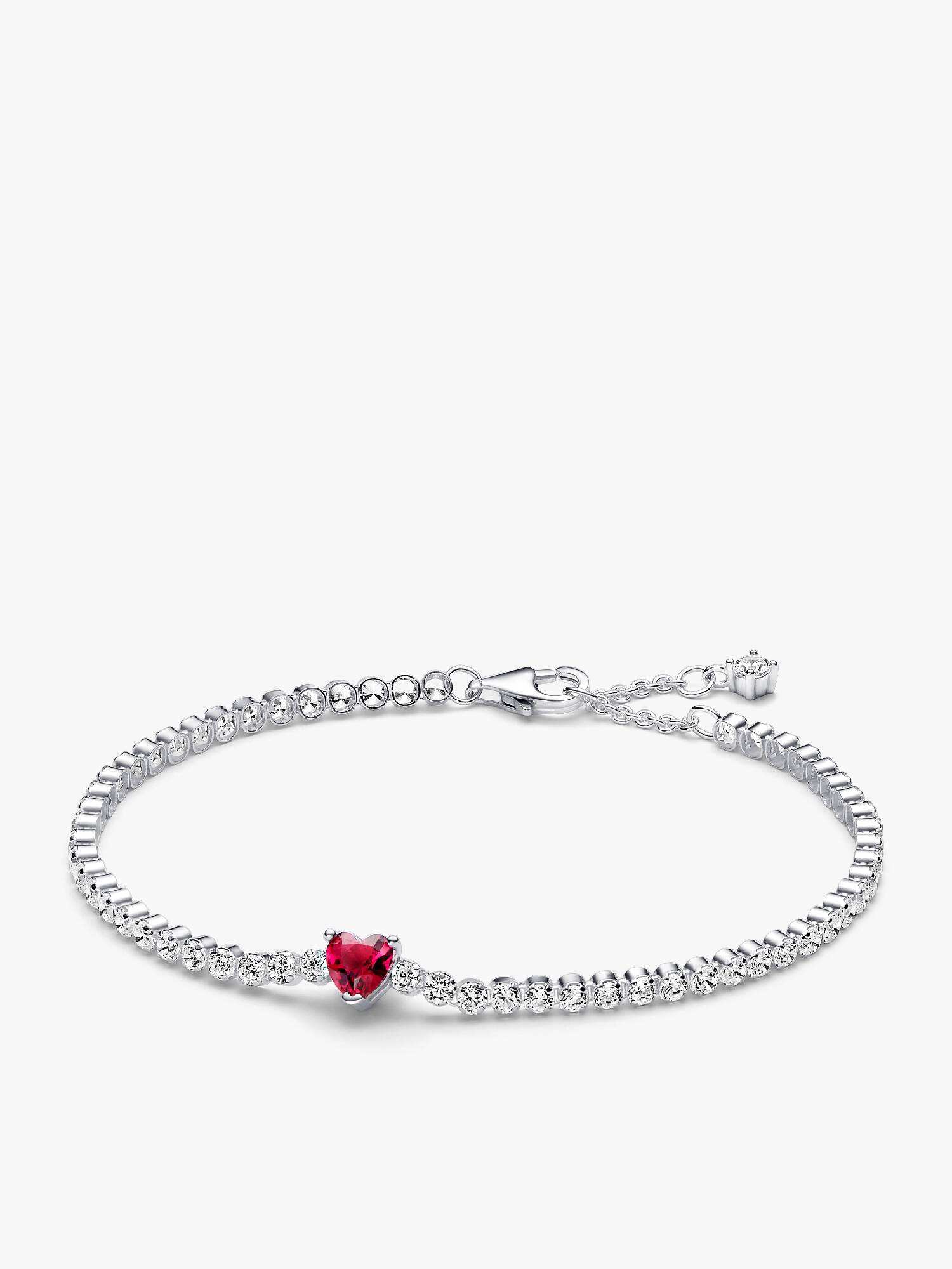Rotes Funkelndes Herz Tennisarmband