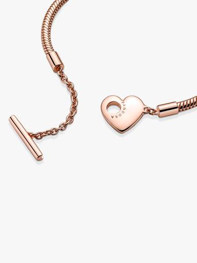 Pandora Moments Herz T-Verschluss Schlangen-Gliederarmband
