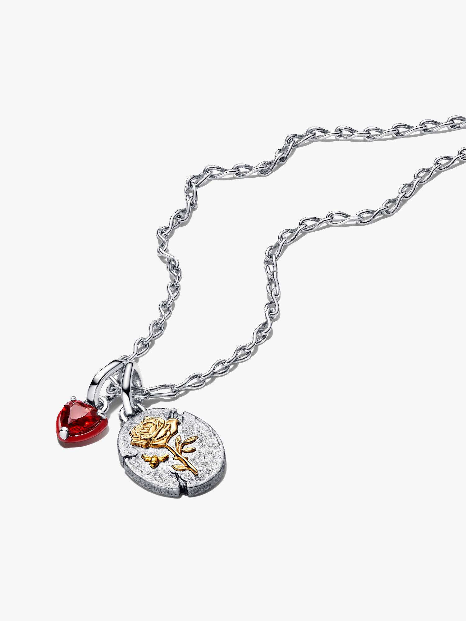Rote Rose Ketten & Charm Schmuckset