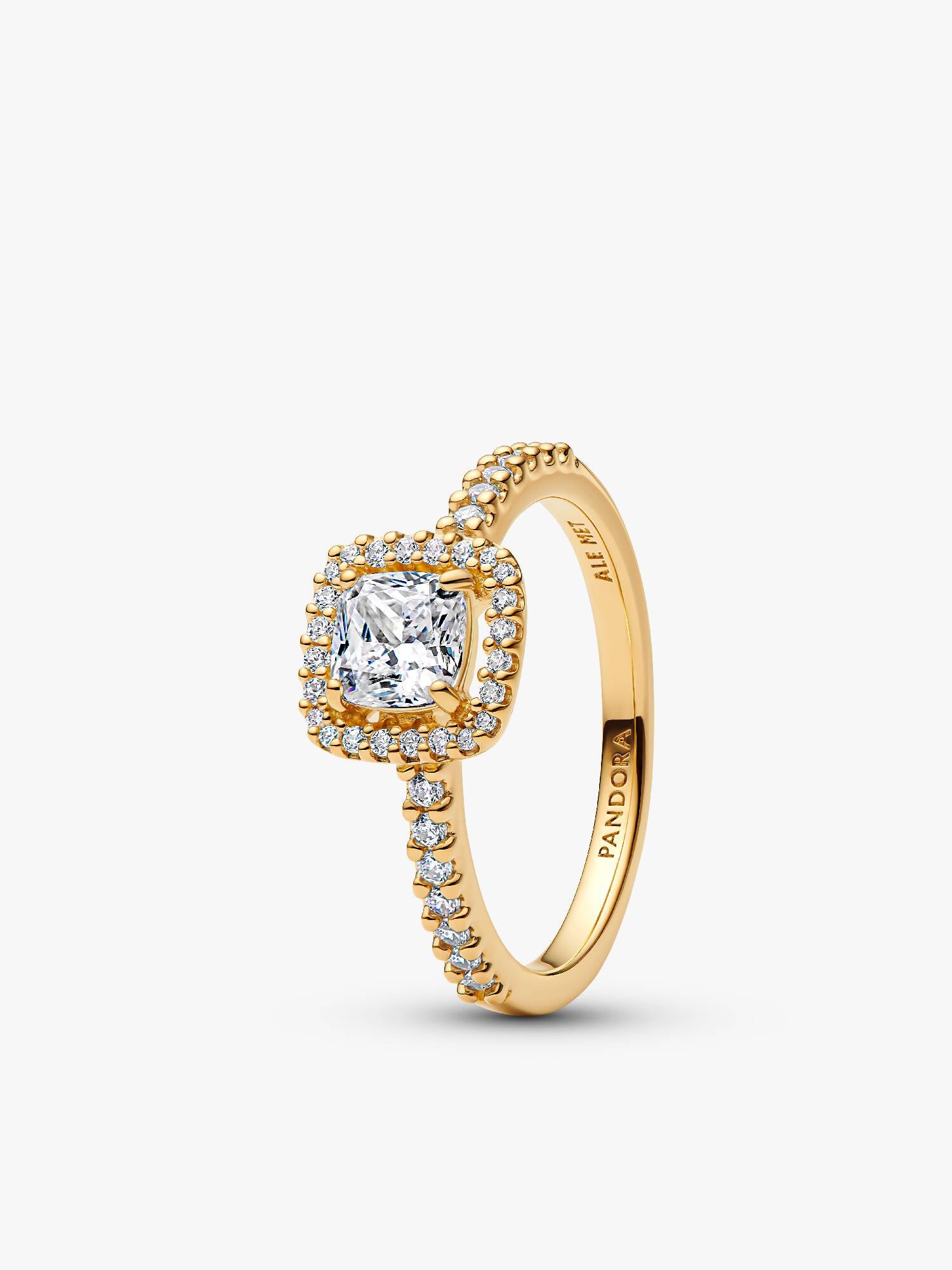 Funkelnder Quadratischer Strahlenkranz Ring