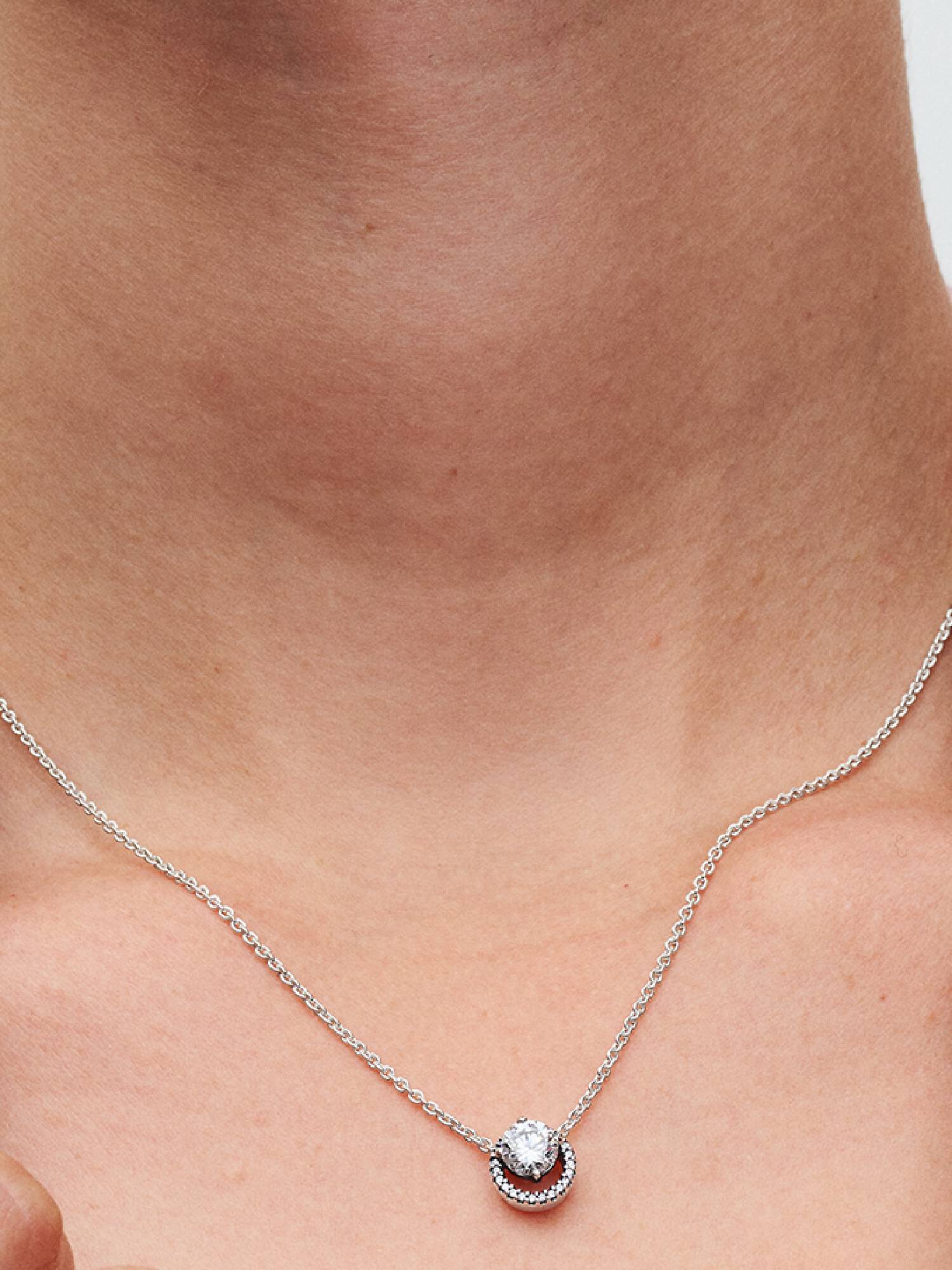 Funkelnder Runder Strahlenkranz Collier-Halskette
