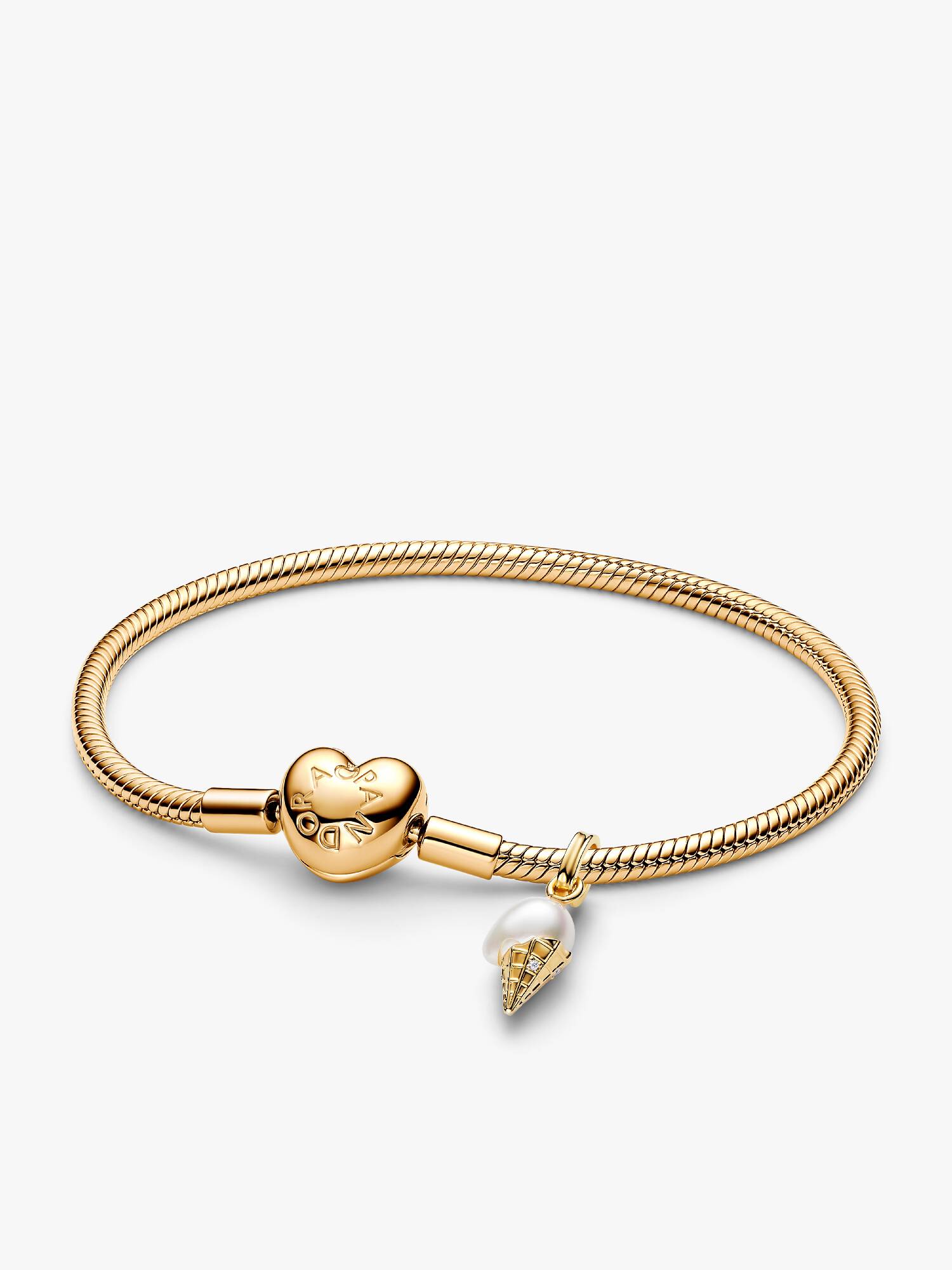 Armband-Set mit Behandelte Barocke Süßwasserzuchtperle Eiscreme Charm