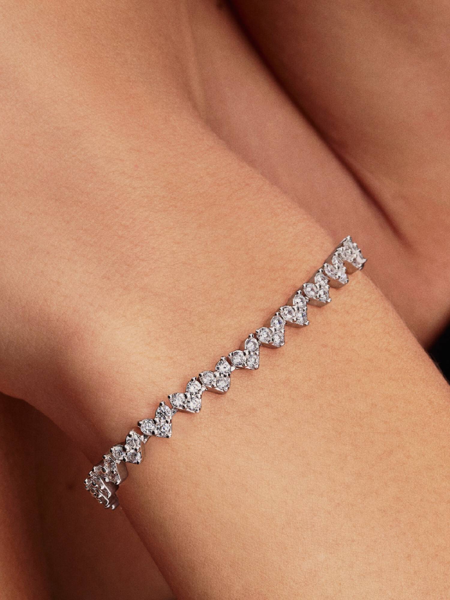 Drei Steine Herz Armband