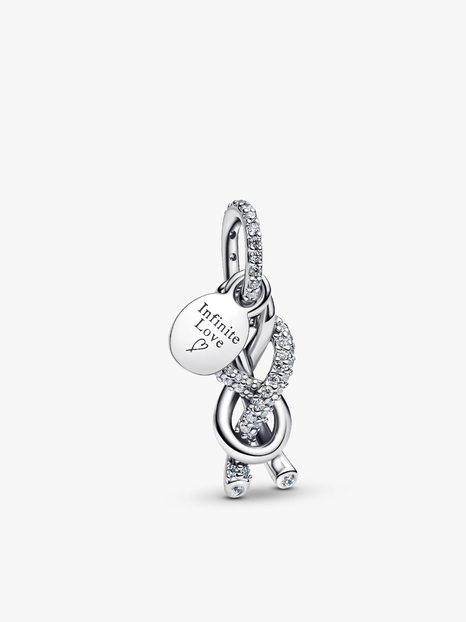 Pavé Unendlichkeitsknoten Charm-Anhänger