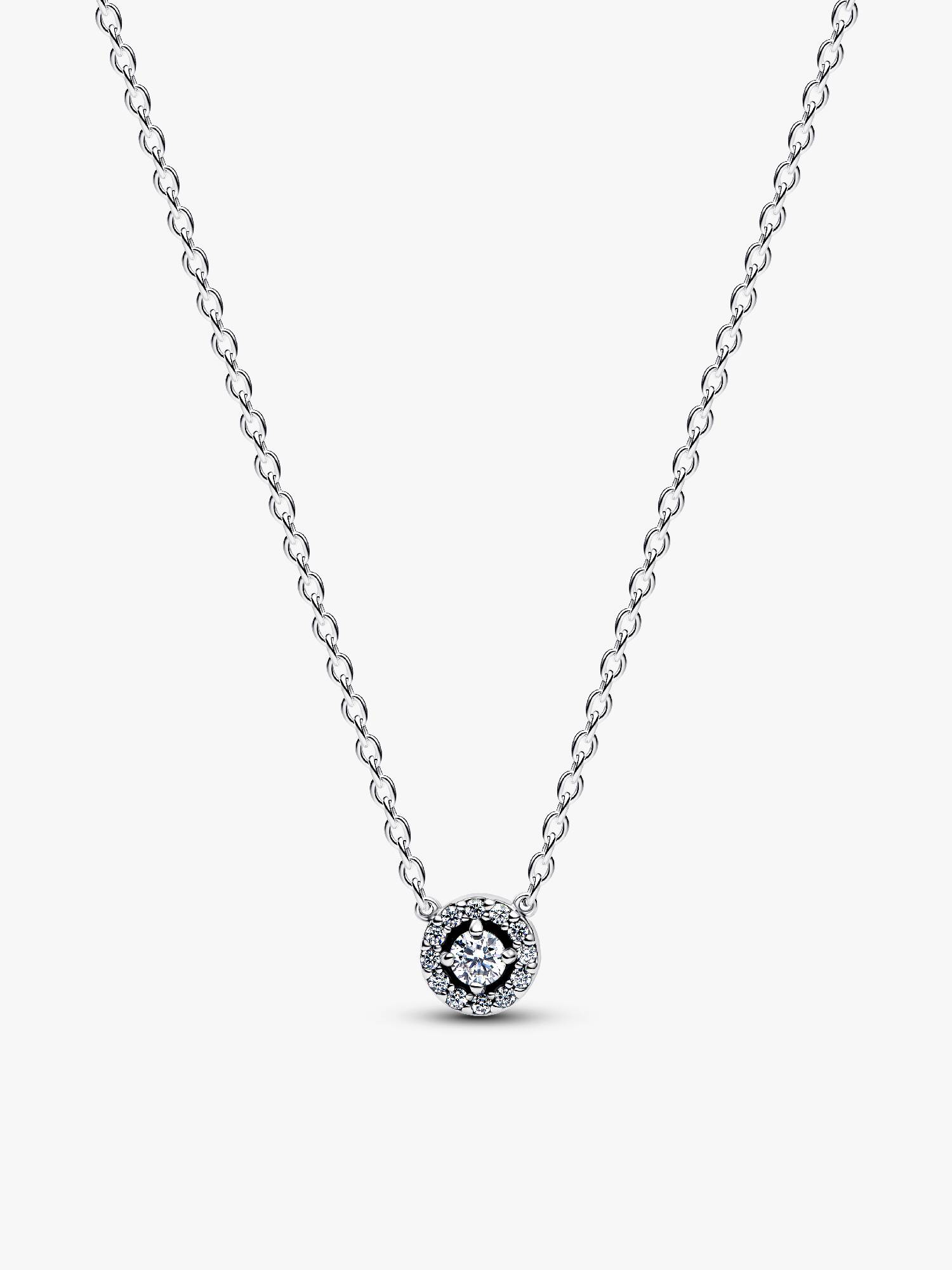Runder Pavé-Strahlenkranz Collier-Halskette